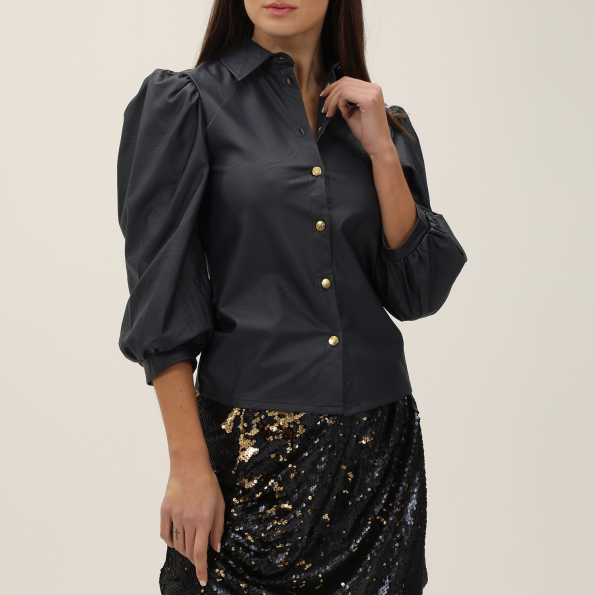 Γυναικείο πουκάμισο KENDALLKYLIE KKW.2W0.041.001 VGN LEATHER BALLOON μπλε