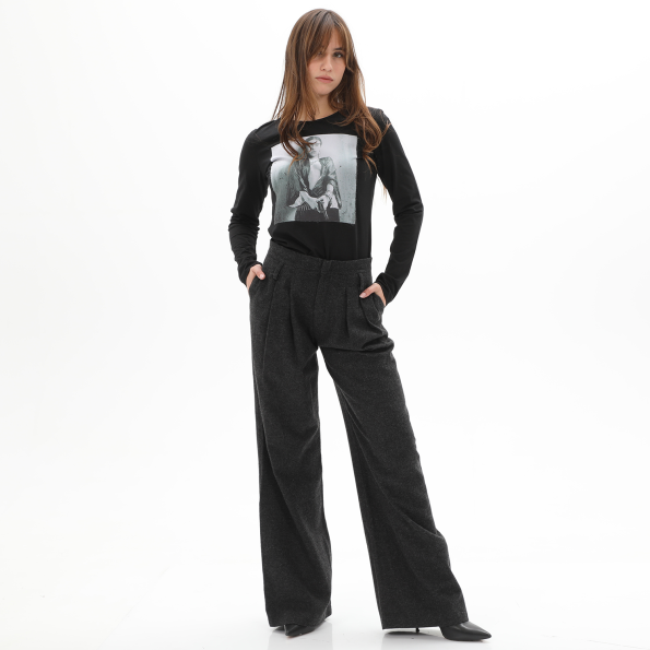 Γυναικεία wide leg παντελόνα STAFF JEANS 60-017.036 SANDY γκρι Γυναικεία