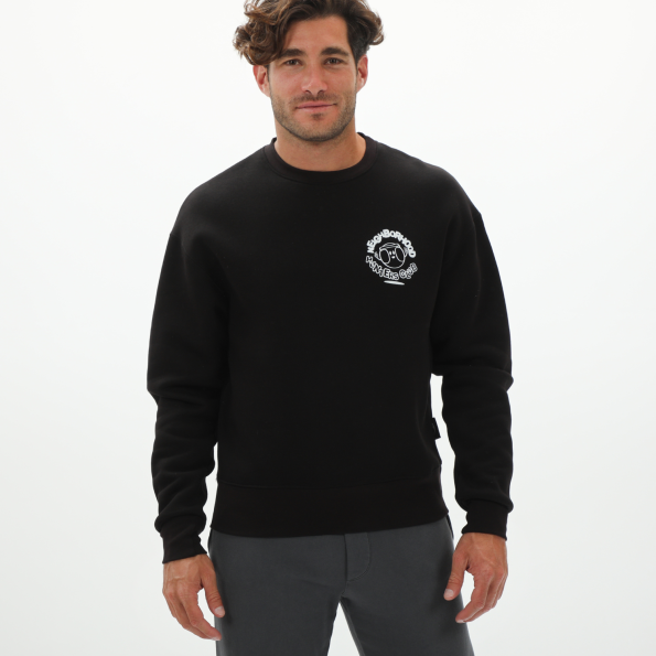 Unisex φούτερ μπλούζα BLUE HUNTER 24111110101 U CREW HUNTERS CLUB μαύρη