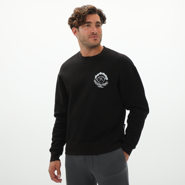 Unisex φούτερ μπλούζα BLUE HUNTER 24111110101 U CREW HUNTERS CLUB μαύρη Ανδρικά