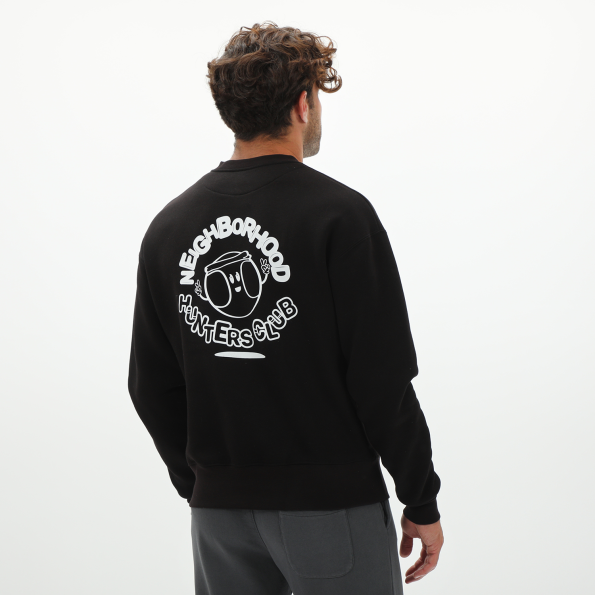 Unisex φούτερ μπλούζα BLUE HUNTER 24111110101 U CREW HUNTERS CLUB μαύρη Ανδρικά