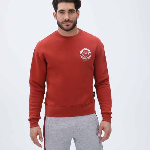 Unisex φούτερ μπλούζα BLUE HUNTER 24111110128 U CREW HUNTERS CLUB πορτοκαλί