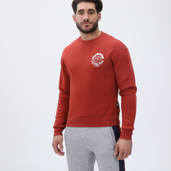Unisex φούτερ μπλούζα BLUE HUNTER 24111110128 U CREW HUNTERS CLUB πορτοκαλί Ανδρικά