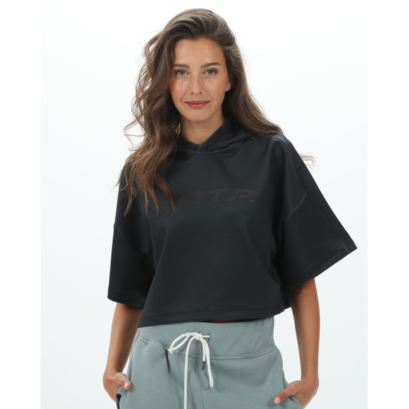 Γυναικεία cropped φούτερ μπλούζα BLUE HUNTER 24112080201 W HOODIE POWER μαύρη