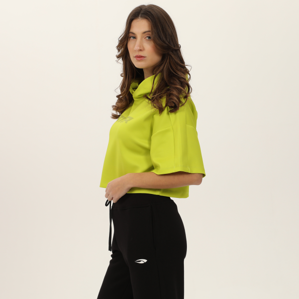 Γυναικεία cropped φούτερ μπλούζα BLUE HUNTER 4112080218 W HOODIE POWER lime Γυναικεία