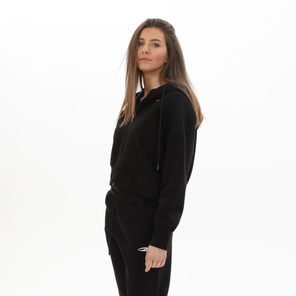 Γυναικεία φούτερ ζακέτα BLUE HUNTER 24112090101 W ZIP HOODIE MINIMAL μαύρη Γυναικεία