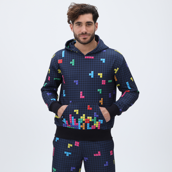 Unisex φούτερ μπλούζα BLUE HUNTER 24113080200 U HOODIE TETRIS μπλε