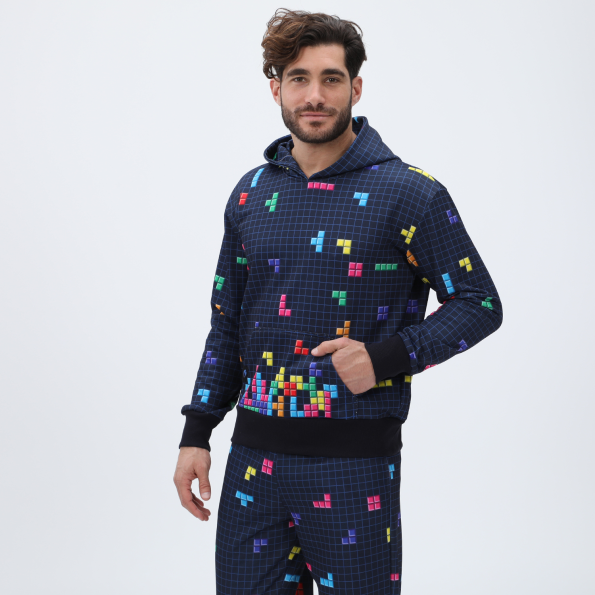Unisex φούτερ μπλούζα BLUE HUNTER 24113080200 U HOODIE TETRIS μπλε Ανδρικά