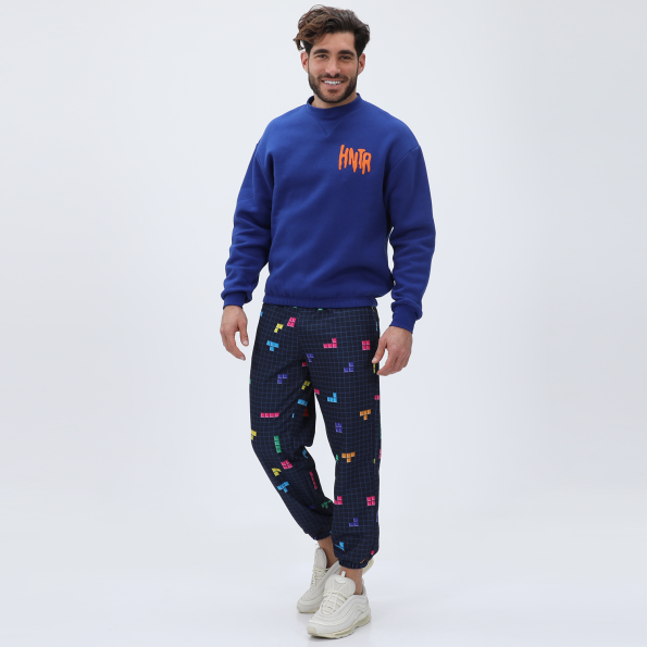 Unisex φούτερ μπλούζα BLUE HUNTER 24113110230 U V-NECK FIRE μπλε Ανδρικά