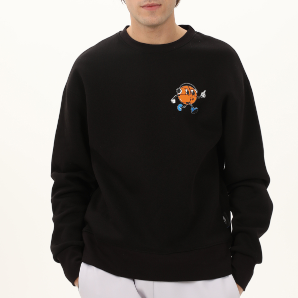 Unisex φούτερ μπλούζα BLUE HUNTER  24113110601 U CARTOON CREW μαύρη