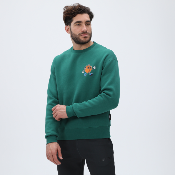 Unisex φούτερ μπλούζα BLUE HUNTER 24113110627 U CARTOON CREW πράσινη Ανδρικά
