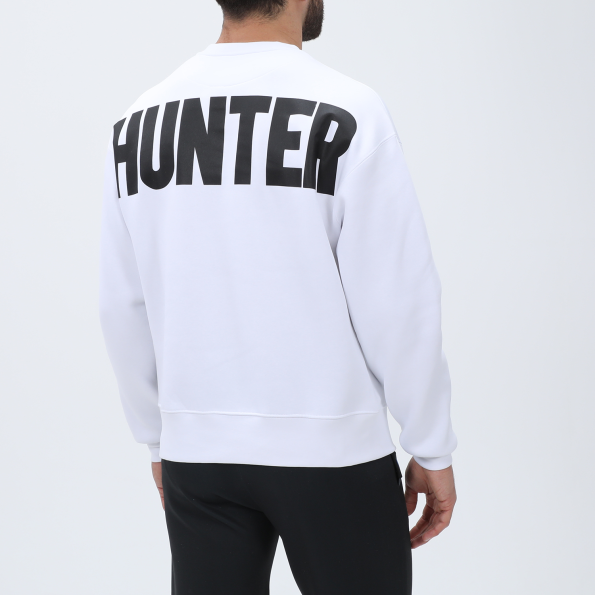 Unisex φούτερ μπλούζα BLUE HUNTER 24113110702 U HUGE CREW λευκή Ανδρικά