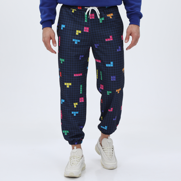 Unisex παντελόνι φόρμας BLUE HUNTER 24113120300 U JOGGER TETRIS μπλε