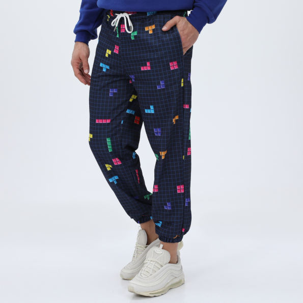 Unisex παντελόνι φόρμας BLUE HUNTER 24113120300 U JOGGER TETRIS μπλε Ανδρικά