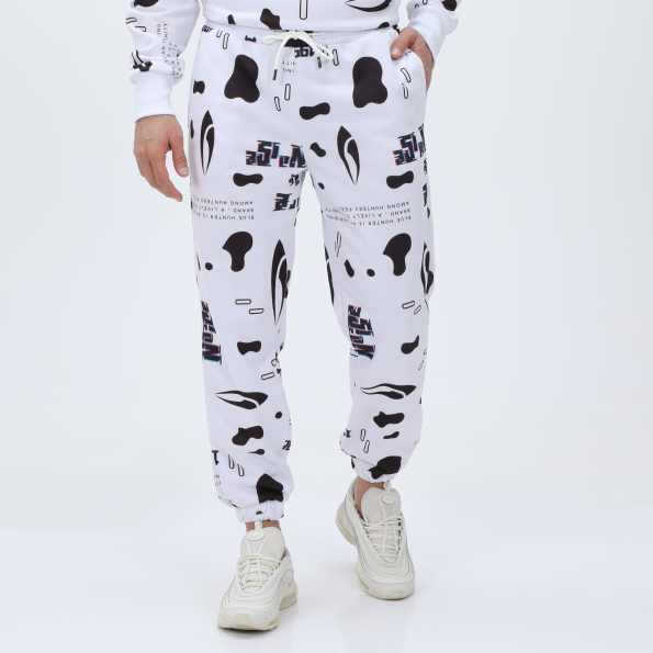 Unisex παντελόνι φόρμας BLUE HUNTER 24113120400 U JOGGER DIGITAL λευκό μάυρο