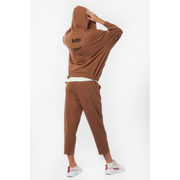 Γυναικεία oversized φούτερ ζακέτα BODY ACTION 071226-01 καφέ Γυναικεία