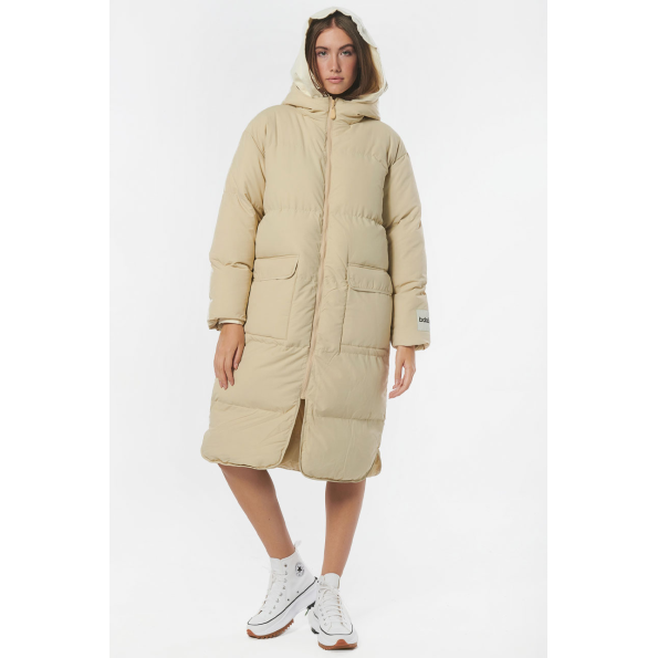 Γυναικείο μακρύ parka BODY ACTION 071230-01 μπεζ Γυναικεία
