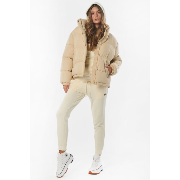 Γυναικείο oversized cropped μπουφάν BODY ACTION 071231-01 μπεζ Γυναικεία
