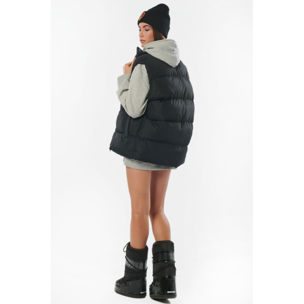 Γυναικείο oversized αμάνικο μπουφάν BODY ACTION 071232-01 μαύρο Γυναικεία