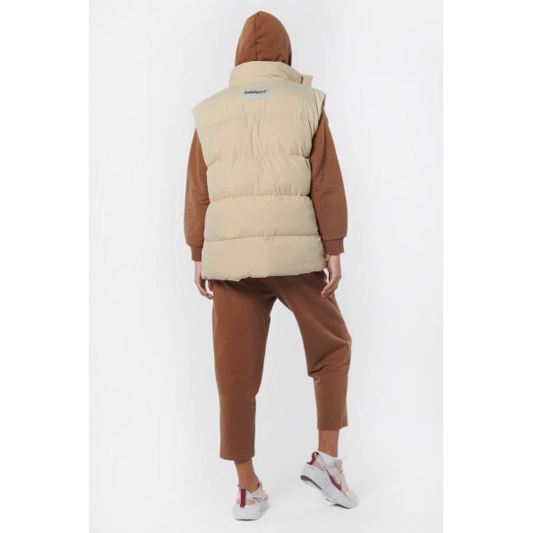 Γυναικείο oversized αμάνικο μπουφάν BODY ACTION 071232-01 μπεζ Γυναικεία