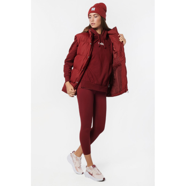 Γυναικείο oversized αμάνικο μπουφάν BODY ACTION 071232-01 κόκκινο Γυναικεία