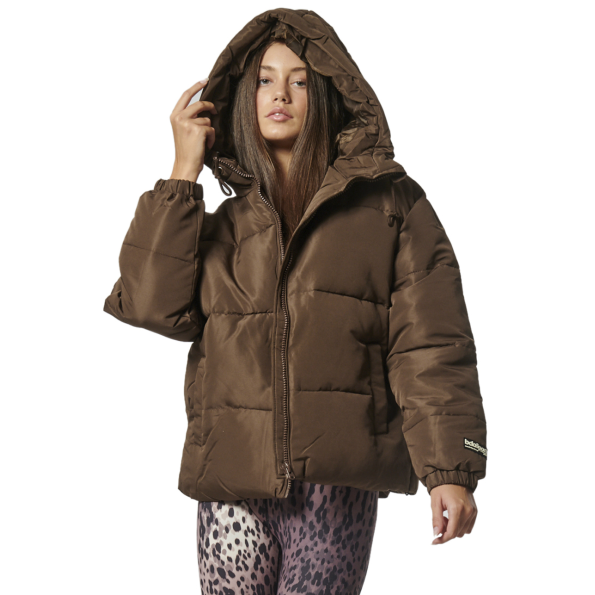 Γυναικείο puffer μπουφάν BODY ACTION 071330-01 καφέ Γυναικεία