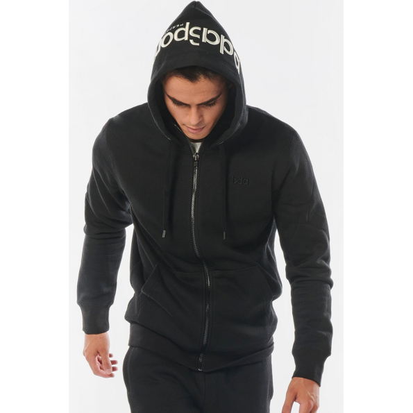 Ανδρική φούτερ ζακέτα BODY ACTION 073214-01 μαύρη