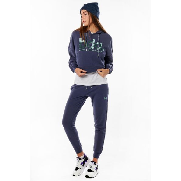 Γυναικεία oversized cropped φούτερ μπλούζα BODY ACTION 061219-01 μπλε Γυναικεία