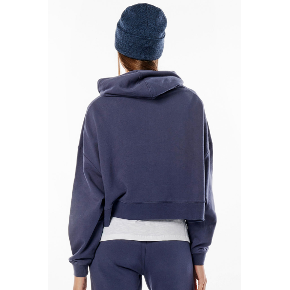 Γυναικεία oversized cropped φούτερ μπλούζα BODY ACTION 061219-01 μπλε Γυναικεία