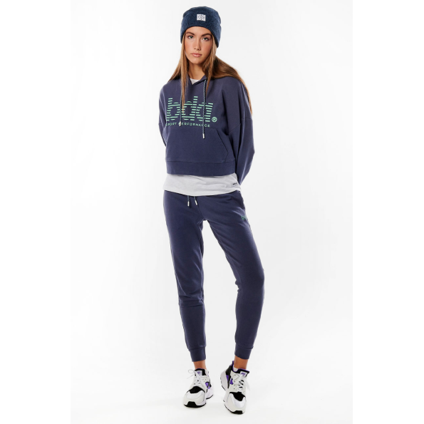 Γυναικεία oversized cropped φούτερ μπλούζα BODY ACTION 061219-01 μπλε Γυναικεία