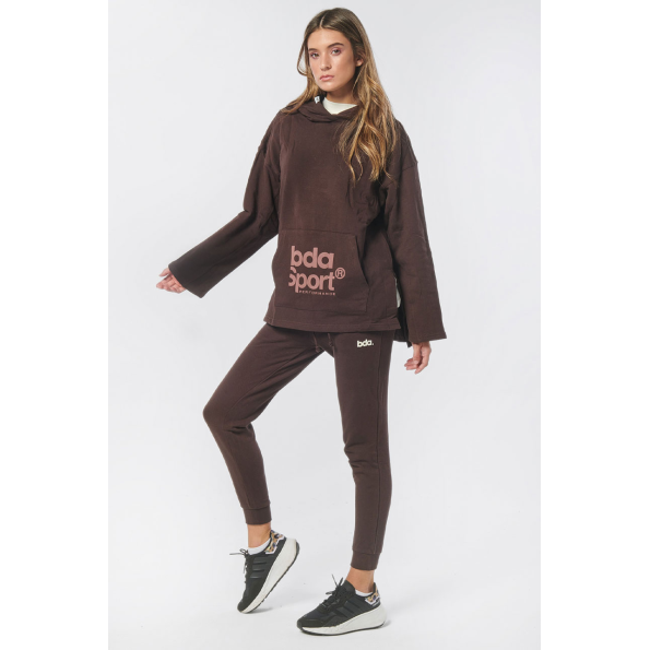 Γυναικεία oversized φούτερ μπλούζα BODY ACTION 061229-01 καφέ Γυναικεία