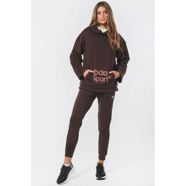 Γυναικεία oversized φούτερ μπλούζα BODY ACTION 061229-01 καφέ Γυναικεία