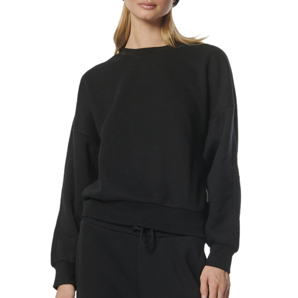 Γυναικεία fleece φούτερ μπλούζα BODY ACTION 061323-01 μαύρη