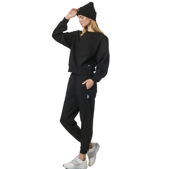 Γυναικεία fleece φούτερ μπλούζα BODY ACTION 061323-01 μαύρη Γυναικεία