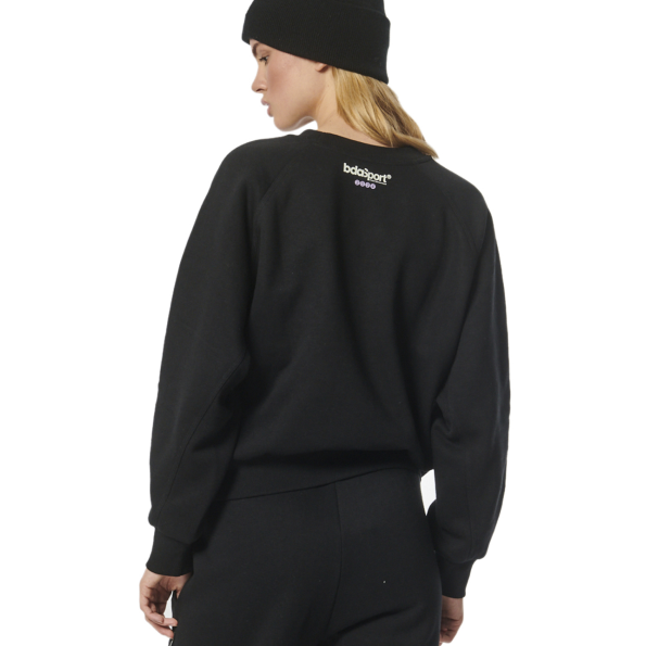 Γυναικεία fleece φούτερ μπλούζα BODY ACTION 061323-01 μαύρη Γυναικεία