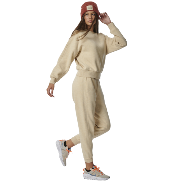 Γυναικεία fleece φούτερ μπλούζα BODY ACTION 061323-01 μπεζ Γυναικεία