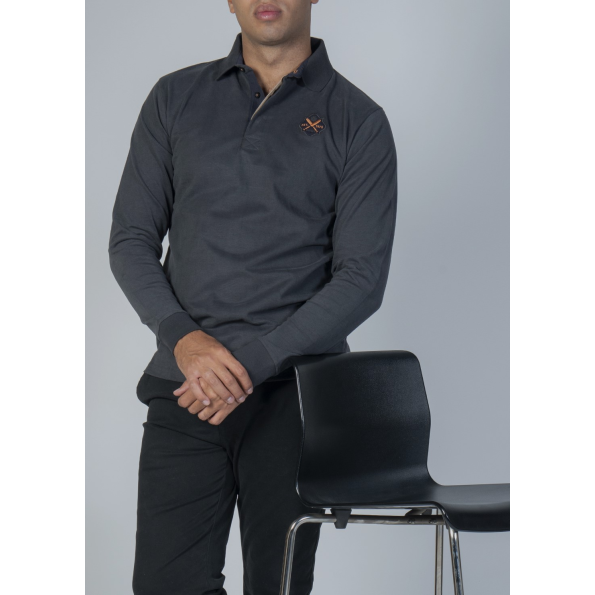 Ανδρική polo μπλούζα DORS 1133002.C03 γκρι