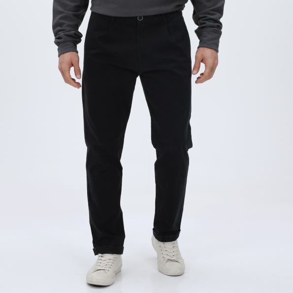 Ανδρικό chino παντελόνι DIRTY LAUNDRY DLMP0321F PLEATED μαύρο