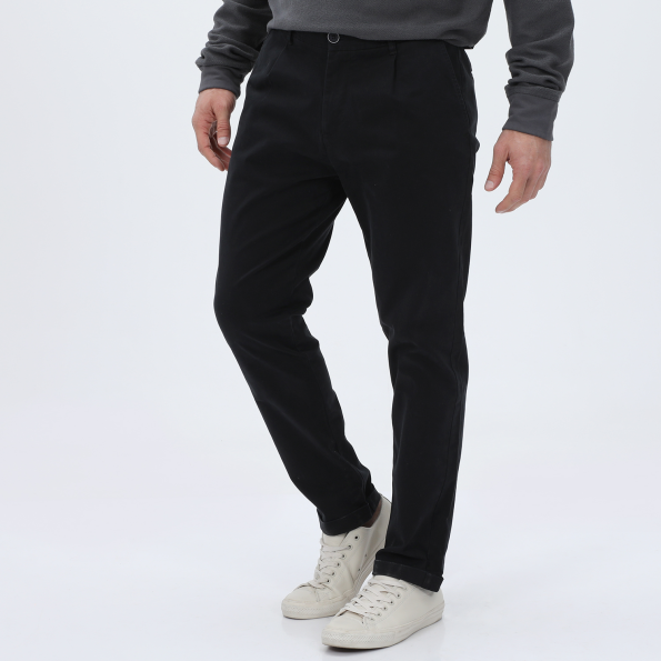 Ανδρικό chino παντελόνι DIRTY LAUNDRY DLMP0321F PLEATED μαύρο Ανδρικά