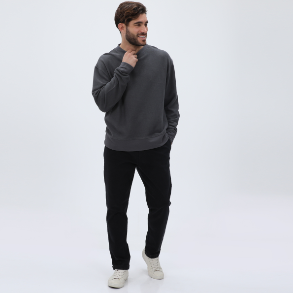 Ανδρικό chino παντελόνι DIRTY LAUNDRY DLMP0321F PLEATED μαύρο Ανδρικά
