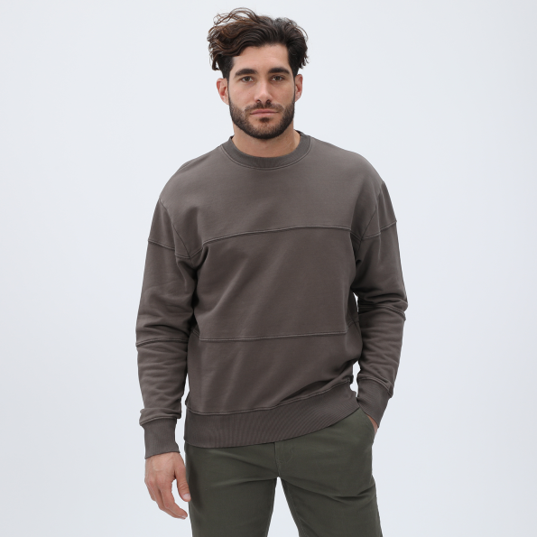 Ανδρική φούτερ μπλούζα DIRTY LAUNDRY DLMC10W22 καφέ
