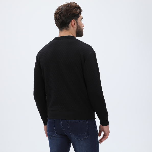 Ανδρική φούτερ μπλούζα DIRTY LAUNDRY DLMC14W22 Quilted Regular Fit μαύρη Ανδρικά