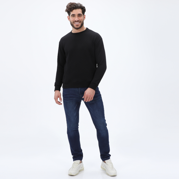 Ανδρική φούτερ μπλούζα DIRTY LAUNDRY DLMC14W22 Quilted Regular Fit μαύρη Ανδρικά