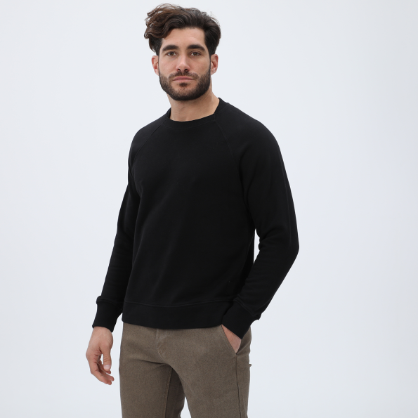 Ανδρική φούτερ μπλούζα DIRTY LAUNDRY DLMC16W22 Relaxed Fit With Neck Detail μαύρη Ανδρικά