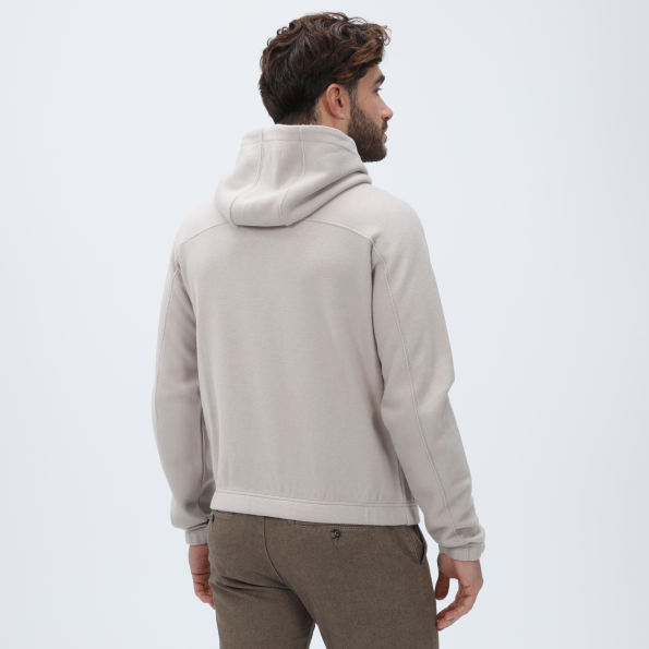 Ανδρική φούτερ ζακέτα DIRTY LAUNDRY DLMF01W22 Regular Fit Full Zip εκρού Ανδρικά
