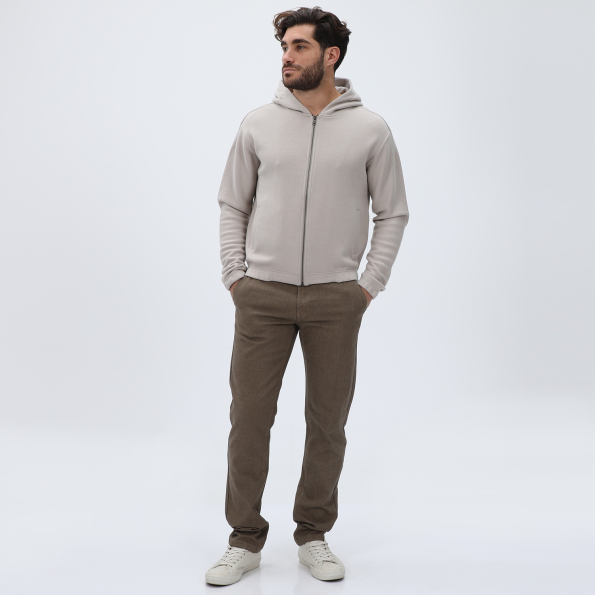 Ανδρική φούτερ ζακέτα DIRTY LAUNDRY DLMF01W22 Regular Fit Full Zip εκρού Ανδρικά