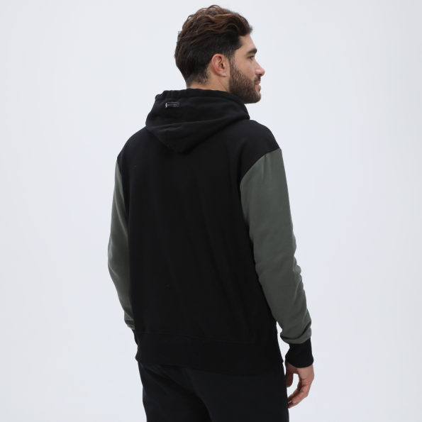 Ανδρική φούτερ ζακέτα DIRTY LAUNDRY DLMF07W22 Contrasting Full Zip μαύρη χακί Ανδρικά