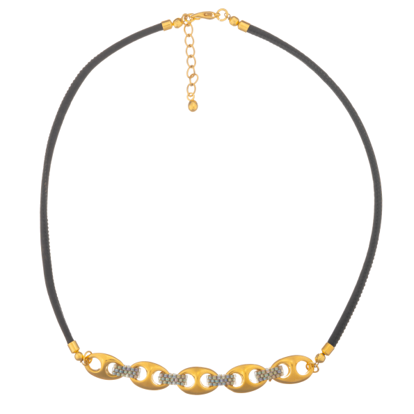 Γυναικείο κολιέ APOXYLO 471.1 CHAIN MIYUKI BLACK μαύρο