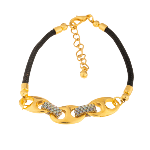 Γυναικείο βραχιόλι APOXYLO  5028.1 CHAIN MIYUKI BLACK μαύρο
