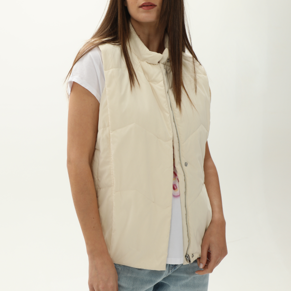 Γυναικείο αμάνικο μπουφάν ALE 8916207 εκρού Γυναικεία